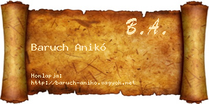 Baruch Anikó névjegykártya