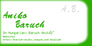 aniko baruch business card